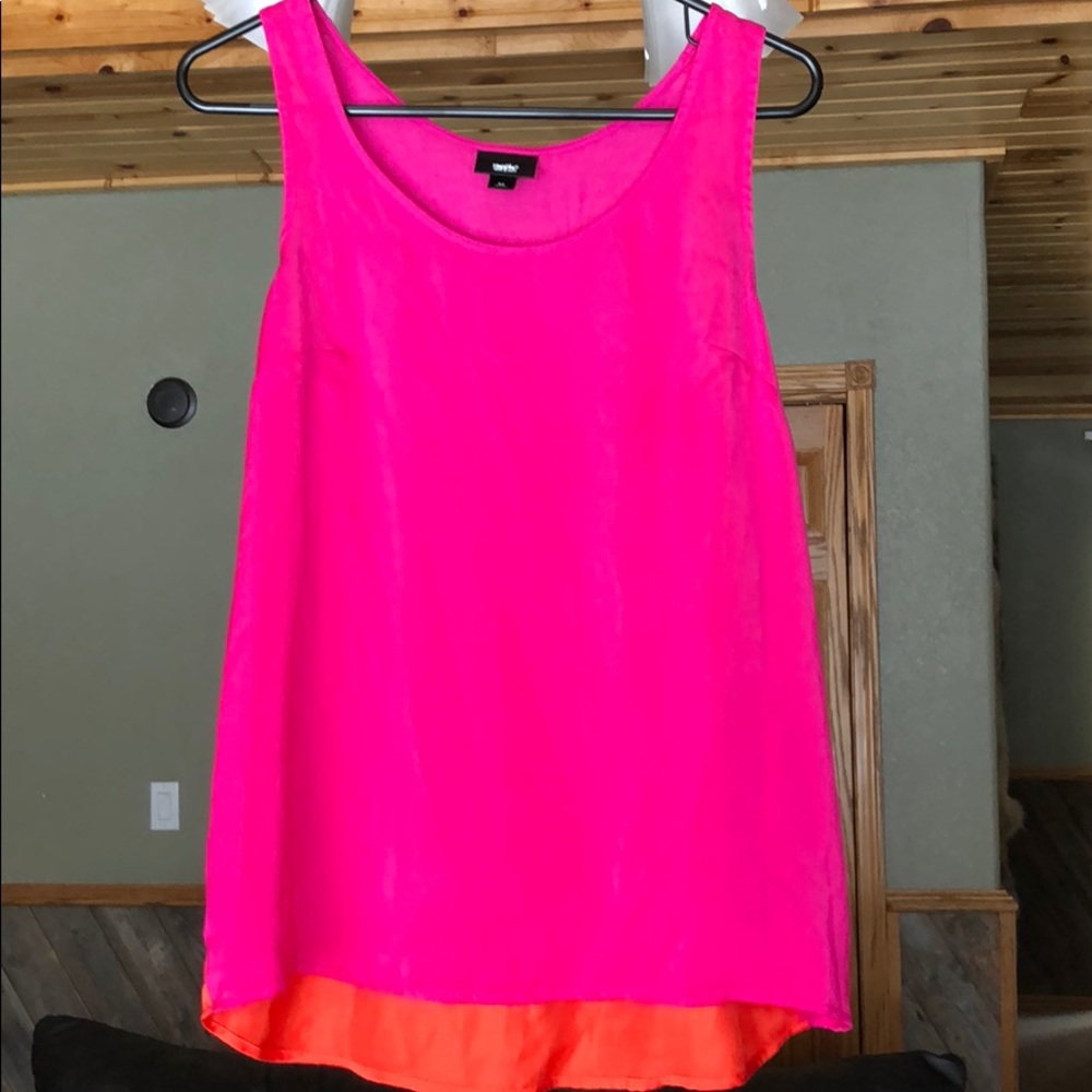 Magenta + Orange Colorblock Tank Top